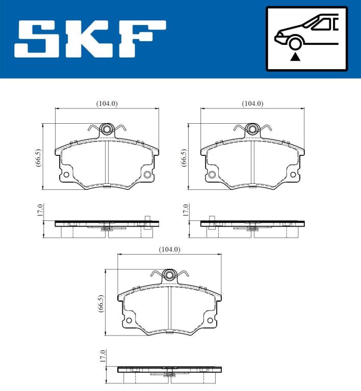 Jogo de 4 pastilhas de travão SKF ref. VKBP 80913 A